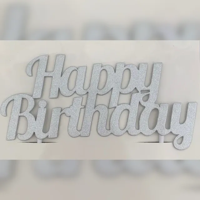 pic of Happy Brithday Silver Topper